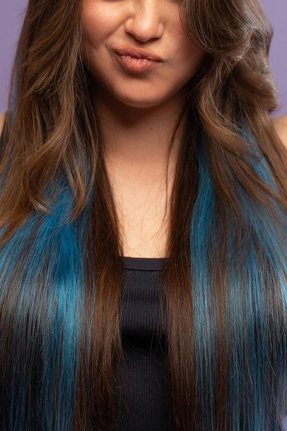 Natural hair extension - Sea blue shade - Shufizoo